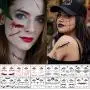 12 Sheets Halloween Temporary Face Tattoos, TailaiMei Scary Makeup Stickers for Halloween Costume Apparel Cosplay Party 12 Sheets Halloween Temporary Face Tattoos, TailaiMei Scary Makeup Stickers for Halloween Costume Apparel Cosplay Party