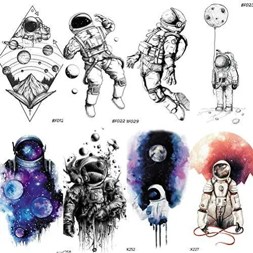 COKTAK 8 Pieces/Lot 3D Watercolor Blue Astronaut Cartoon Kids Temporary Tattoos For Children Cute Space Man Children Tattoo Sticker Women Girls Boys Body Art Waterproof Tatoos Sheet COKTAK 8 Pieces/Lot 3D Watercolor Blue Astronaut Cartoon Kids Temporary Tattoos For Children Cute Space Man Children Tattoo Sticker Women Girls Boys Body Art Waterproof Tatoos Sheet
