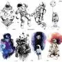 COKTAK 8 Pieces/Lot 3D Watercolor Blue Astronaut Cartoon Kids Temporary Tattoos For Children Cute Space Man Children Tattoo Sticker Women Girls Boys Body Art Waterproof Tatoos Sheet COKTAK 8 Pieces/Lot 3D Watercolor Blue Astronaut Cartoon Kids Temporary Tattoos For Children Cute Space Man Children Tattoo Sticker Women Girls Boys Body Art Waterproof Tatoos Sheet