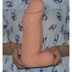 Wushuangyu 10.8 inch Lifelike Huge Women Personal Relax Massager Material (10.8" Long, 3.15" Wide) - Vibrant Toy (Color : Yellow)