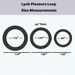 Super Soft Black Cock Ring Erection Enhancing 3 Pack by Lynk Pleasure Products, 100% Medical Grade Pure Silicone Penis Ring Set for Extra Stimulation for Him - Bigger, Harder, Longer Penis