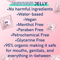 UNBOUND Jelly - Water Based Lubricant - Vegan, Organic, Sensual, Paraben Free, Menthol Free Oil for Him & Her (10 Pack)