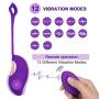 Strongest Waterproof Silicone Massager Ball with Wireless Remote Control - 12 Kinds of Massager Mode - USB Charging - Perfect Match to Help You Relax All The time.(Purple) (Happy-Purple)