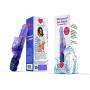 Vibrator for Women; Slim Line Passion Wave Vibrator Dildo with Clitoral Stimulation and Rotating Pearls in Head