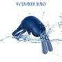 Vibrating Penis Ring Waterproof Rechargeable Rabbit Clitoris Stimulator Cock Ring Vibrator with 10 Speed Vibrations Sex Toy for Male Or Couples (Dark Blue)