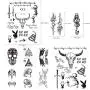 10 Sheets Post Malone Face Tattoo Set, Included Post Malone Tattoos and Death Eaters Tattoos, Halloween Post Malone Tattoos Temporary Accessories and Parties