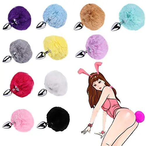 Funny Rabbit Bunny Tail Metal Device Toy Valentines Day present Bunny Anal Plug Tail (L, Gray) Funny Rabbit Bunny Tail Metal Device Toy Valentines Day present Bunny Anal Plug Tail (L, Gray)
