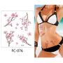 12 Sheets Cherry Blossoms Temporary Tattoo Sticker for Women Body Art in Spring Summer