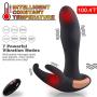 Upgraded Heating Wireless Remote Male Prostate Massager Anal Sex Toys Rechargeable G Spot Vibrator with 7 Vibration Modes and 2 Motors for P-Spot Testicles Perineum Stimulation for Men Women or Couple