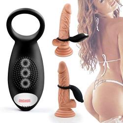 Vibrating Penis Ring with 10 Powerful Vibration Patterns for Couples, PALOQUETH Silicon Cock Ring Toy for Longer-Lasting Erections/Improved Sexual Skills