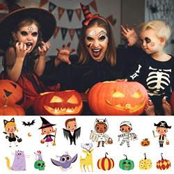 Temporary Tattoos for Kids, 150 Pack Temporary Halloween Tattoos,Including Glow in The Dark Children Tattoos Halloween,2(Glow in The Dark)+8(Normal) Safe Makeup for Kids