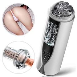 USB Rechargeable Black Αutomatical Strong Sucking Powerful Rotating&Thrusting White Šucktion Cup Electric Male-Šucker with 7 Speeds&Frequency Vibration Mens Suits