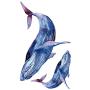 WYUEN 12 PCS/lot Whale Shark Temporary Tattoo Sticker for Women Men Fake Tatoo Body Art Adult Waterproof Stickers 9.8X6cm W12-06
