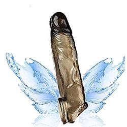 Penis Sleeve Reusable Condoms for Men Penis Enlargement Delay Ejacuation Trainer Penisring Condones Safer (D)