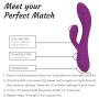The Perfect Match - Flexible Rabbit Vibrator Sex Toy with 10 Powerful Settings for Women & Couples, Waterproof, Rechargeable, Quiet, by Sweet Vibrations (Lavender)