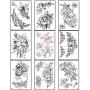 pengxiaomei 9 pcs Flowers Temporary Tattoos, Waterproof Sexy Temporary Tattoos Fake Body Art Arm Sketch Tattoo Stickers For Girls Shoulder Arm Leaf Tatoo Adults Beauty