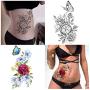 Yazhiji 15 sheets large Sexy waterproof Temporary Tattoos for Men Women Flowers Collection (19X9 CM)