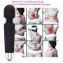 Cordless Wand, Padgene Multi-Speed Waterproof Therapeutic Wand Massager with Powerful USB Rechargeable Massager for Muscle Aches Pain Relief (Black)