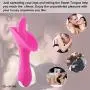 G-spot Clitoris Stimulators Vibrators, Multi-Function Licking Tongue Vibrator Silicone Whisper Quiet Oral Sex Toy with 10 Frequency Waterproof Rechargeable G-Spot Massager for Lesbian Gay Couple(Pink)