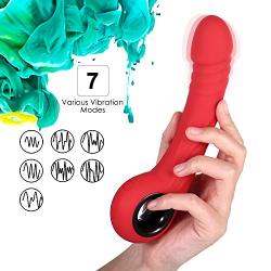 Personal Massager Stick,Rechargeable Wand for Relaxation,7 Modes,Red