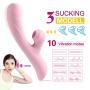 G Spot Dildo Vibrator Clitoral Sucking Vibrator for Women Rechargeable Waterproof, Heating Massager with 10 Vibration & 3 Suck Clit Vagina Anal Sex Toys Stimulator for Couples Masturbator Party Gift