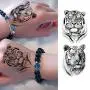 VANTATY 10 Sheets Realistic Tiger Temporary Tattoos Animals For Men Body Armband Soldier Fake Tatoo Stickers For Women Scorpion Wolf Deer Elk Eagle Bear Dot Adults Forearm Tattoos Girls Kids Teens.