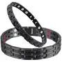 Men and Womens Titanium Magnetic Therapy Bracelet Energy Lover Couple Gift Bracelet 4 Element Pain Relief Matching Set