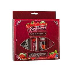 Doc Johnson GoodHead - Fundamentals Kit - 4 Piece Kit of Oral Sex Enhancers - Tingling Mints, Helping Head Stroker, Strawberry Oral Delight Gel , Watermelon Tingle Drops