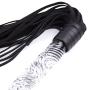 Romi Fetish Leather Whip with Glass Pleasure Wand with Ball Tip - Sex Toy for SM or Anal Sex/Masturbation