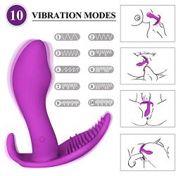 Strap on Wearable Remote Wearable C-lǐt-óris Massager, 10 Vibration Modes,Silent,Skin-Friendly Silicone, USB Rechargeable Waterproof Massager