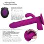 YiFeng Wireless Remote Control G-spot Dildo Vibrator, Fexible Stretching Rotating Rabbit Vibrator for Clitoris & Anal Stimulation