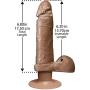 Doc Johnson The Realistic Cock - Vibrating 6 Inch - Dildo - Caramel