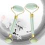 Genmine Jade Roller for Face, Pack of 2 Jade Roller Massager Slimming Tool Facial Face Massage-Rejuvenates Face and Neck Thin Massager Slimmer (Natural Jade)