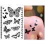 Pinkiou Henna Tattoo Stickers Lace Mehndi Temporary Tattoos for Maverick Women Teens Girls Metallic Tattooing Pack of 6 (black)