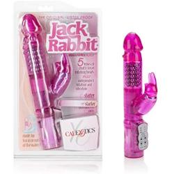 CalExotics Waterproof Jack Rabbit – Rabbit Vibrator With Rotating Shaft – Vibe Sex Toys for Couples – Adult Clitoral & G Spot Massager – Pink