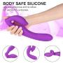 Remote Control Strapless Strap on Dildo Dual Vibrators, 9 Speed Rechargeable G-Spot Massager, Silicone Double Ended Dildos Sex Toys for Lesbian Women Couples (Purple)