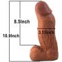LZYAA Super Big Size Realistic Dildo, 3.15Inch Huge Penis Suction Cup Base, Adult Sex Toys Product for Female, Couple (Brown)