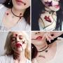 NiceGoods Halloween Scar Temporary Tattoos Realistic Blood Wound Spider Tattoo Sticker Waterproof Zombie Makeup Prank Props 14 Sheets