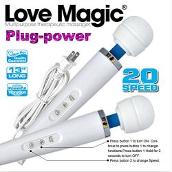 Love Magic 20 Speed Plug-in Full Body Massage Wand Powerful Motor Therapeutic