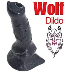 Romi Animal Penis 7.3" Realistic Wolf Dildo Big Size Cock Anal Plugs Artificial Sex Toys ( Black )