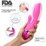 Medical Silicone G Spot Rabbit Vibrator -Pelepas Rechargeable Waterproof Dildo Vibrator Dual Motor 12 Vibration Modes Clitoris Vagina Stimulator Massager for Women or Couples (Pink)