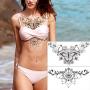 glaryyears 6 Sheets Black Underboob Tattoo for Women, Flower Bird Dragonfly Butterfly Leaf Designs Temporary Tattoo Stickers on Chest Waist Waterproof Body Art 5.4x9.45”