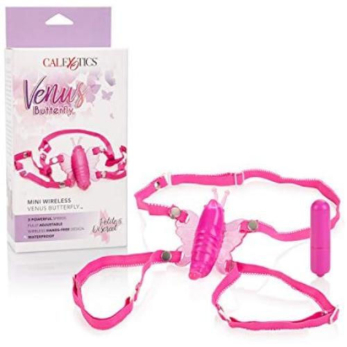 CalExotics Micro Wireless Venus Butterfly Vibrator –Hands Free Strap On Personal Massager – Adult Fun Sex Toys for Couples - Pink