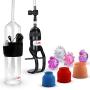 LeLuv Vacuum Pump Vibrating Male Enhancement Bundle with 3 Sleeve Sizes and 4 Stretchy Jelly Cock Rings