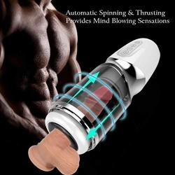 Mxfpjav Male Tshirt- Male Training Sleeve Silicone Thrusting Endurance Trainer Waterproof Massager with 10 Strong Suction and Vibration Automatic Modes -Underwear