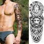 VANTATY 8 Sheets Extra Large 3D Realistic Animals Full Arm Temporary Tattoos For Men Women Fake Arm Sleeve Tattoo Maori Wolf Stickers Sexy Fox Tiger Flower Big Leg Tatoos Adults Gangster Girl Kid Lion