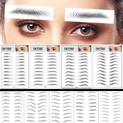 DAGEDA 4D Eyebrow Transfers Stickers, Black 91 Pairs 15 Styles 9 PC Long Lasting Natural Waterproof Bionic Eyebrow Water Transfer Tattoo Eyebrow Sticker For Woman Man Makeup Tool