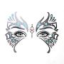 Pinkiou Facial Art Stickers Women Face Eye Temporary Tattoo Festival Waterproof Stickers (6 pieces)