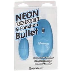 Pipedream Neon Luv Touch 5 Function Bullet, Blue