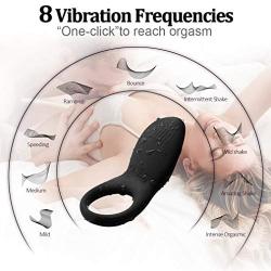 Wireless Rechargeable Vibranting Time 8 Vibration Lasting Rooster Male Ring for Men Longer T-Shirt